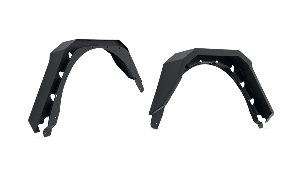 JL-6103 – BODY ARMOR Fender Flare, Flat Style 5-3/4 Inch Tire Coverage Textured Powder Coated Black 3/16 Inch Steel: ...
